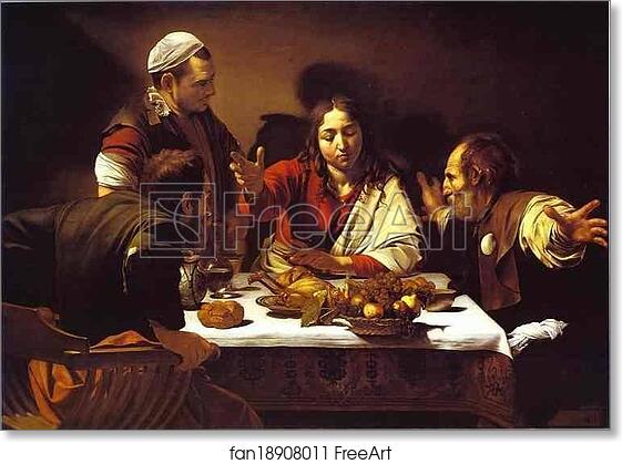 Free art print of Supper at Emmaus by Caravaggio