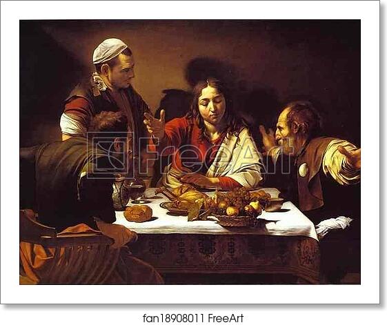 Free art print of Supper at Emmaus by Caravaggio