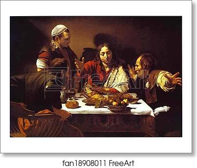 Free art print of Supper at Emmaus by Caravaggio