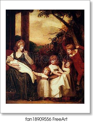 Free art print of Portrait Of Charlotte Bosanquet With Her Five Elder Children by George Romney