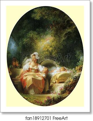 Free art print of The Good Mother by Jean-Honoré Fragonard