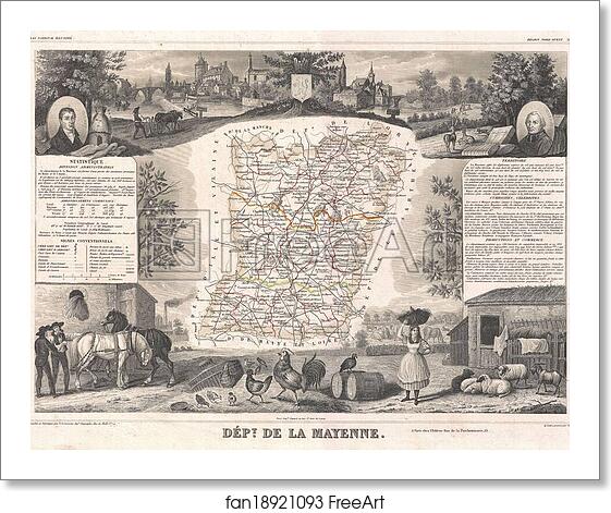 Free art print of Dept. de la Mayenne. by Victor Jules Levasseur