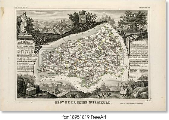 Free art print of Dépt. de la Seine Inférieure (région du nord) by Victor Jules Levasseur