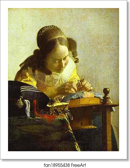Free art print of The Lacemaker by Jan Vermeer