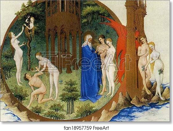 Free art print of Les trÄ�s riches heures du Duc de Berry. The Expulsion from Paradise. Detail by Limbourg Brothers