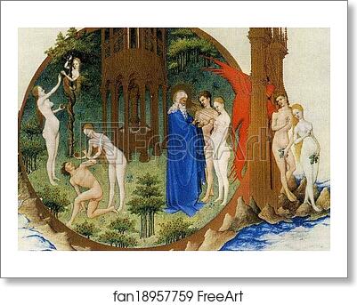 Free art print of Les trÄ�s riches heures du Duc de Berry. The Expulsion from Paradise. Detail by Limbourg Brothers