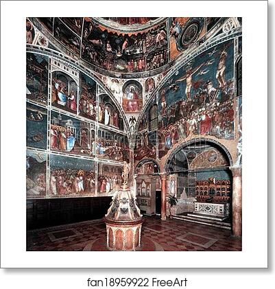 Free art print of View on wall frescoes from the southwest by Giusto De’ Menabuoi