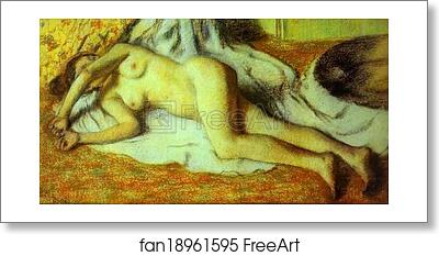 Free art print of Bather Streched Out on the Floor by Edgar Degas