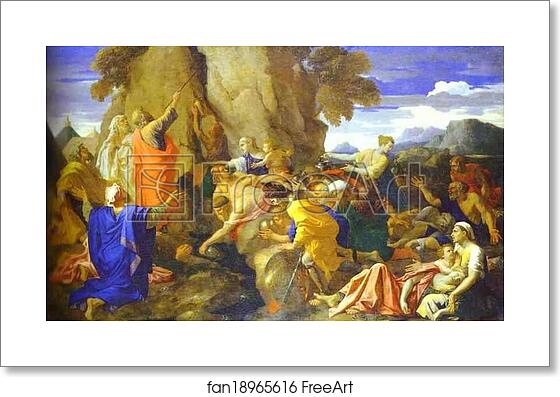 Free art print of Moses Striking the Rock for Water by Nicolas Poussin