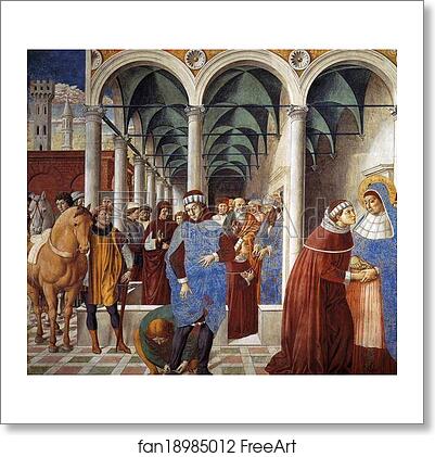 Free art print of Arrival of St. Augustine in Milan by Benozzo Gozzoli