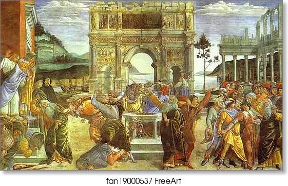 Free art print of The Punishment of Korah by Alessandro Botticelli