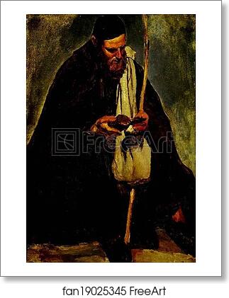 Free art print of Seated Italian Monk, Reading, Rome by Jean-Baptiste-Camille Corot