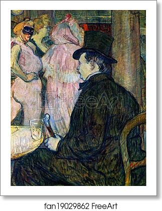 Free art print of Maxime Dethomas: At the Ball of the Opéra by Henri De Toulouse-Lautrec