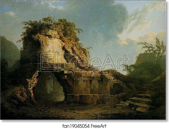 Free art print of Virgil's Tomb: Sun Breaking through a Cloud by Joseph Wright Of Derby