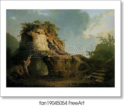 Free art print of Virgil's Tomb: Sun Breaking through a Cloud by Joseph Wright Of Derby