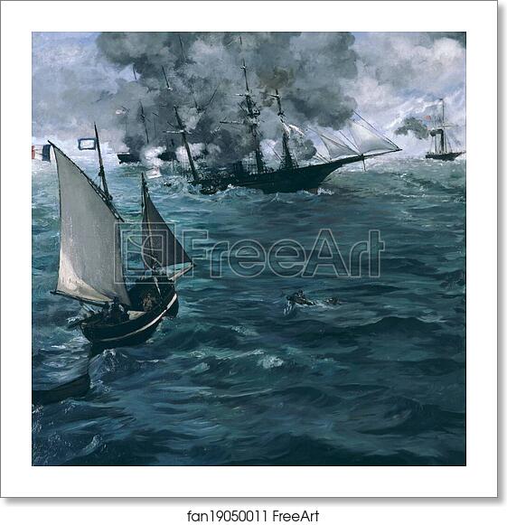 Free art print of The Battle of the U.S.S. "Kearsarge" and the C.S.S. "Alabama" by Édouard Manet Free art print of The Battle of the U.S.S. "Kearsarge" and the C.S.S. "Alabama" by Édouard Manet