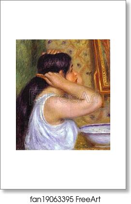 Free art print of The Toilette; Woman Combing Her Hair by Pierre-Auguste Renoir