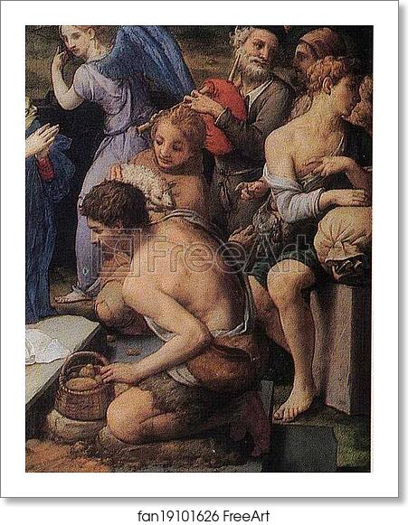 Free art print of Adoration of the Shepherds. Detail by Agnolo Bronzino Free art print of Adoration of the Shepherds. Detail by Agnolo Bronzino