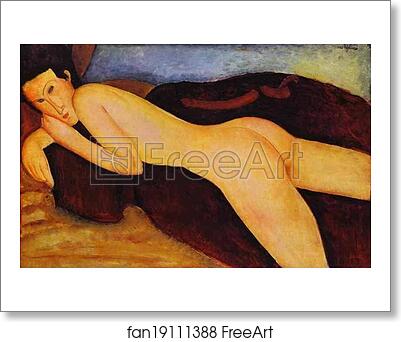 Free art print of Nu couche de dos by Amedeo Modigliani