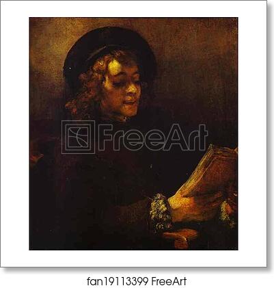 Free art print of Portrait of Titus Reading by Rembrandt Harmenszoon Van Rijn