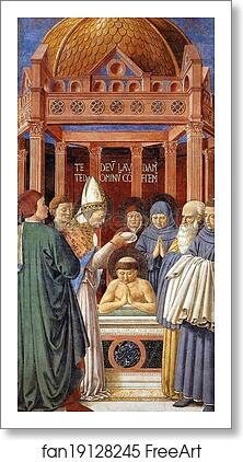 Free art print of Baptism of St. Augustine by Benozzo Gozzoli