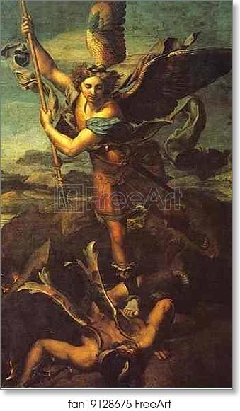 Free art print of St. Michael and Satan by Raphael