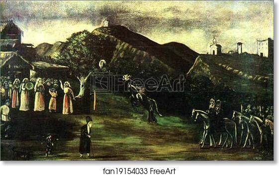 Free art print of Wedding in the Old-Time Georgia by Niko Pirosmani