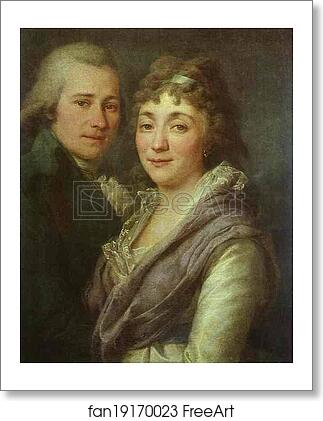 Free art print of Portrait of V. I. Mitrofanov and M. A. Mitrofanova by Dmitry Levitzky