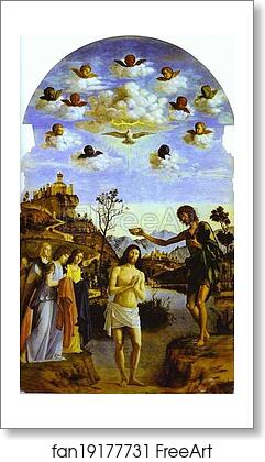 Free art print of Baptism of Christ in the Jordan by Giovanni Battista Cima, Called Cima Da Conegliano