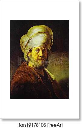 Free art print of Portrait of a Man in an Oriental Costume by Rembrandt Harmenszoon Van Rijn