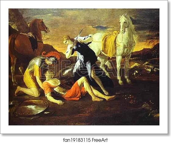 Free art print of Tancred and Erminia by Nicolas Poussin