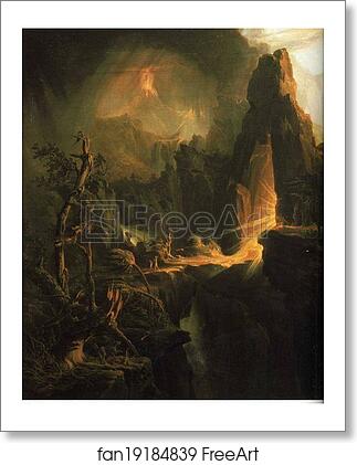 Free art print of Expulsion from the Garden of Eden. Detail by Thomas Cole