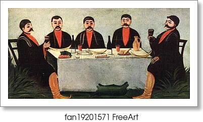 Free art print of The Feast of Five Princes by Niko Pirosmani