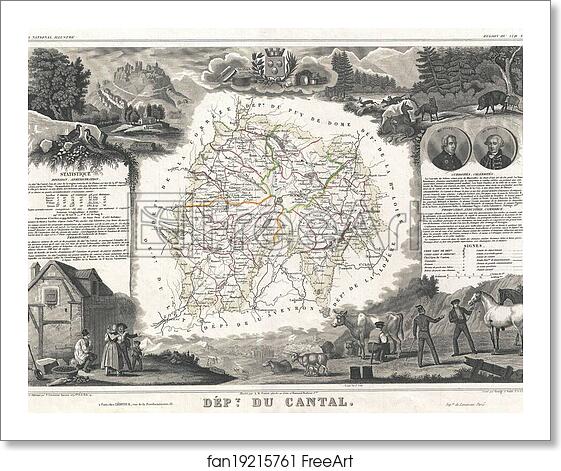 Free art print of Dept. du Cantal. by Victor Jules Levasseur Free art print of Dept. du Cantal. by Victor Jules Levasseur
