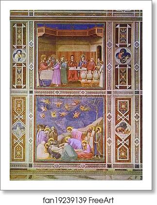 Free art print of The Wedding Feast at Cana and The Deposition of Christ by Giotto
