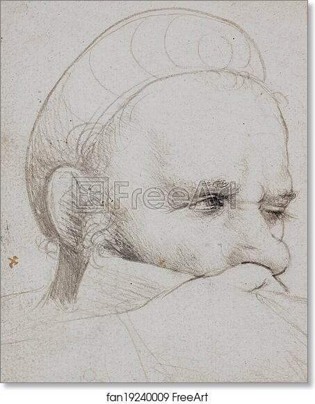 Free art print of The head of a crossbowman taking aim by Hans Holbein The Elder