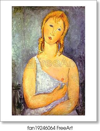 Free art print of Girl in a White Chemise by Amedeo Modigliani