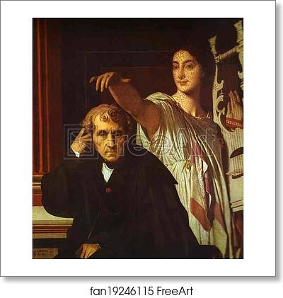 Free art print of Luigi Cherubini and the Muse of Lyric Poetry by Jean-Auguste-Dominique Ingres