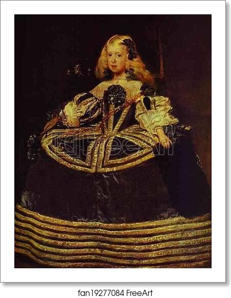 Free art print of Infanta Margarita in a Blue Dress by Diego Velázquez