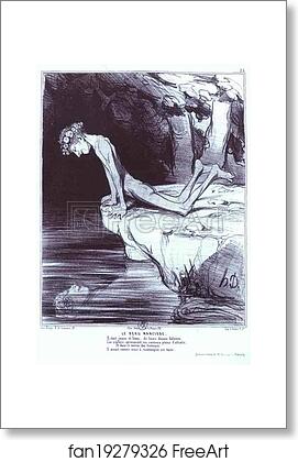 Free art print of The Beautiful Narcissus. From the "Ancient History" Series by Honoré Daumier