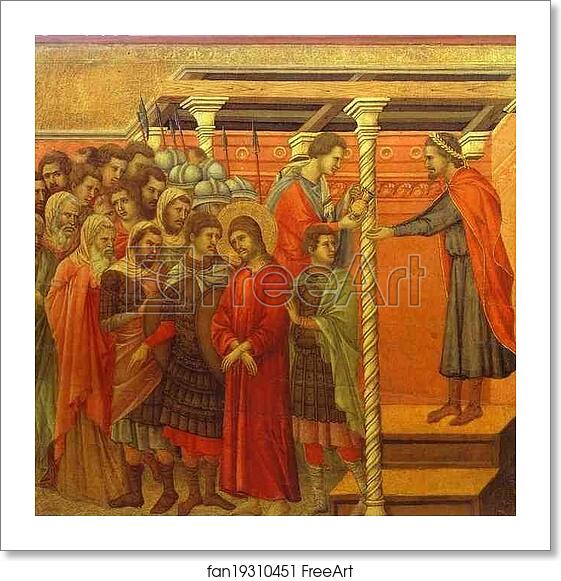 Free art print of Maestà (back, central panel) Pontius Pilate Washing his Hands by Duccio Di Buoninsegna Free art print of Maestà (back, central panel) Pontius Pilate Washing his Hands by Duccio Di Buoninsegna