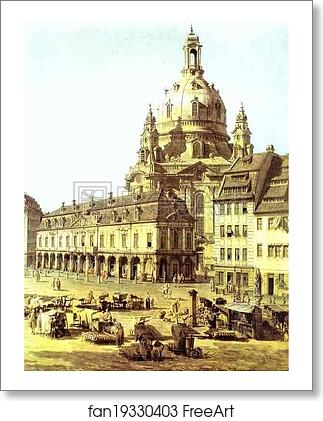 Free art print of The New Market Square in Dresden, Seen from the Judenhof. Detail by Bernardo Bellotto