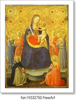 Free art print of Madonna with Angels and the Saints Dominic and Catherine by Fra Angelico