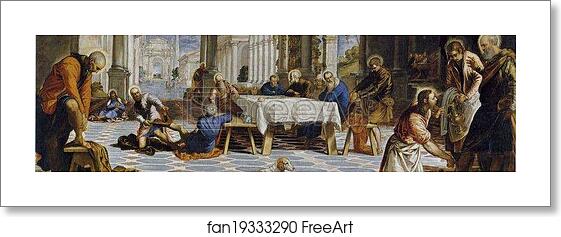 Free art print of Washing of the Feet by Jacopo Robusti, Called Tintoretto