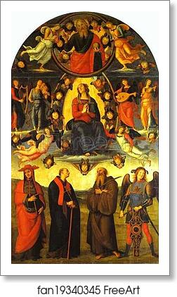 Free art print of The Assumption of the Virgin with Saints by Pietro Perugino