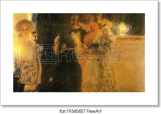 Free art print of Schubert at the Piano by Gustav Klimt