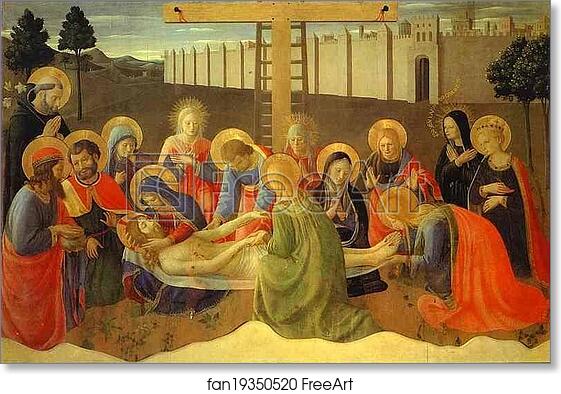 Free art print of Lamentation over the Dead Christ by Fra Angelico