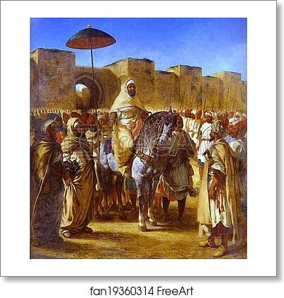 Free art print of The Sultan of Morocco and His Entourage by Eugène Delacroix
