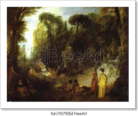 Free art print of Courtly Gathering in a Park by Jean-Antoine Watteau Free art print of Courtly Gathering in a Park by Jean-Antoine Watteau