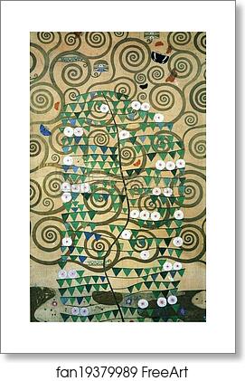 Free art print of Cartoon for the frieze in the Villa Stoclet in Brussels: right part of the Tree of Life by Gustav Klimt